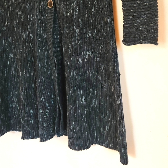 Style & Co Blue Button Front Sweater cardigan womens size medium - Picture 2 of 13